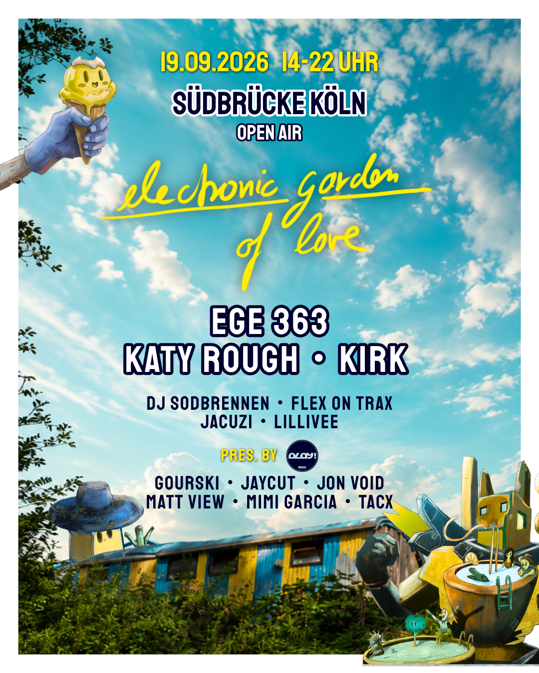 Electronic Garden of Love -OPEN AIR- #2 Südbrücke mit EGE 363, Katy Rough, KIRK uvm