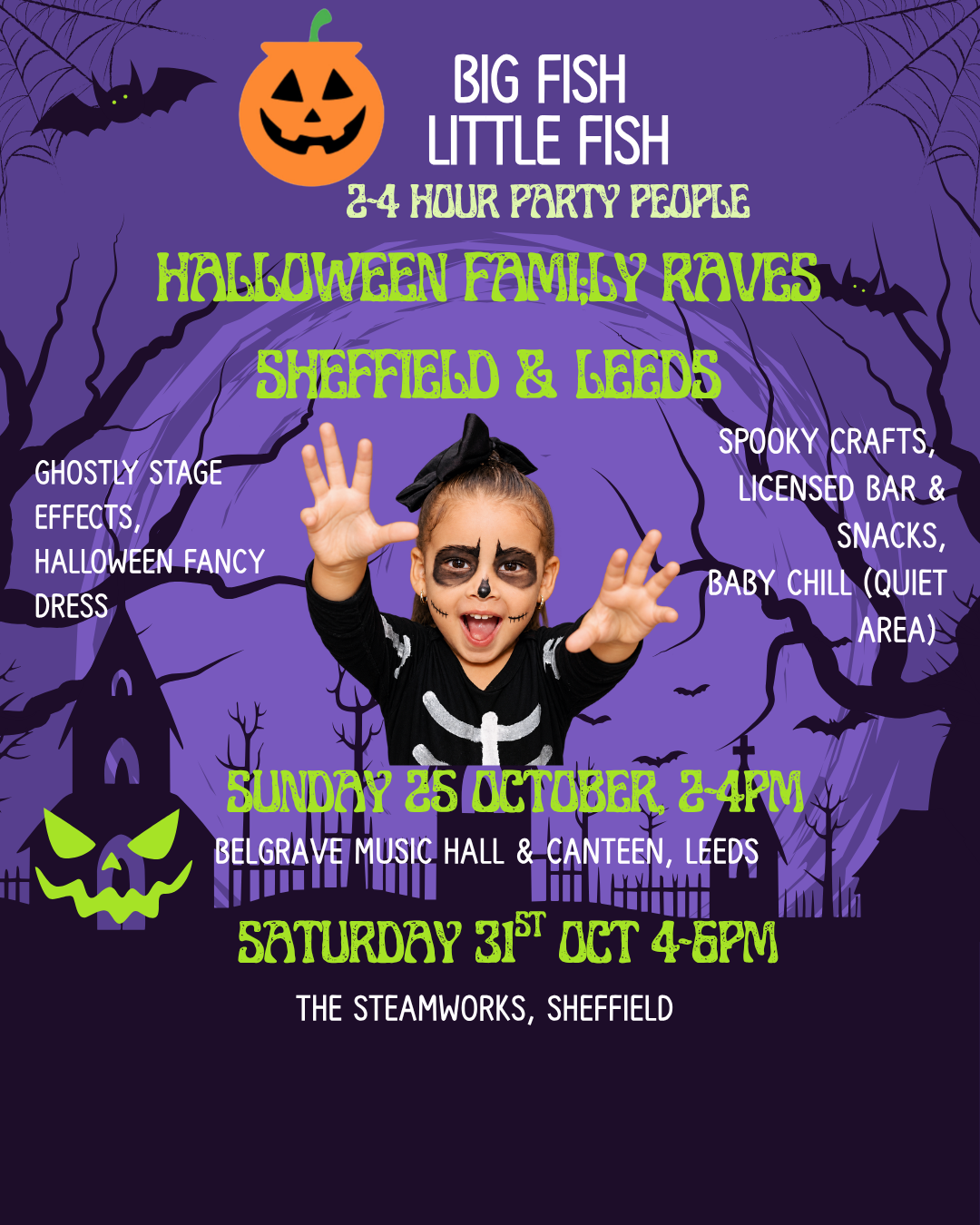 Big Fish Little Fish SHEFFIELD Halloween family rave! Sat 31st Oct 4-6pm