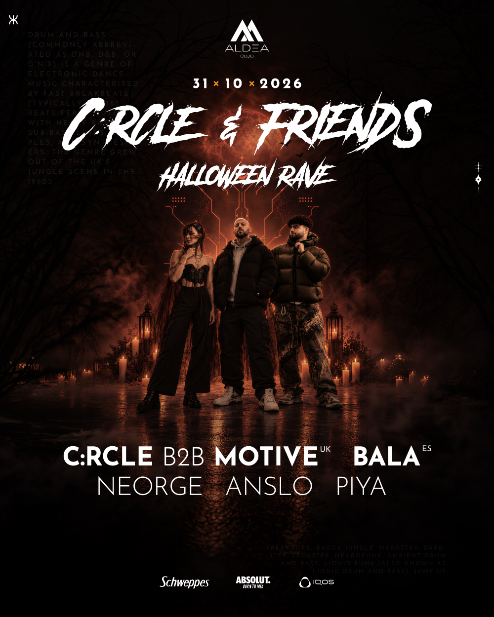 C:rcle & Friends Halloween Rave w. C:rcle, Motive, Bala, Neorge, Anslo & Piya