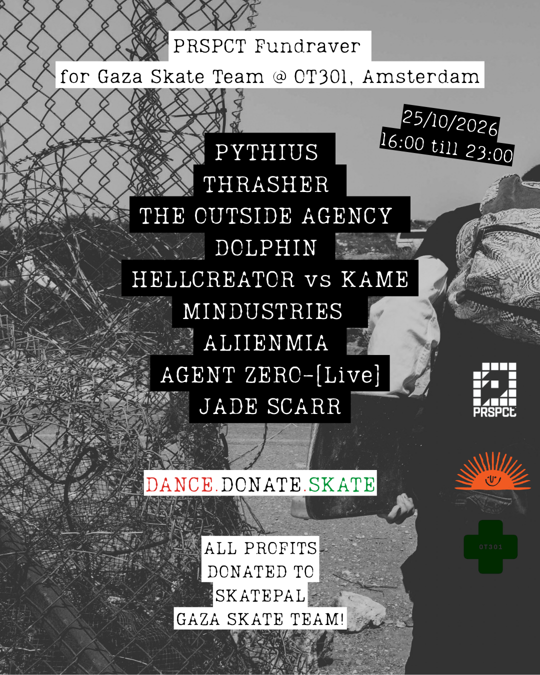 PRSPCT Fundraver for Gaza Skate Team